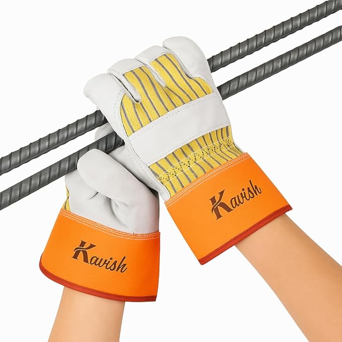 Kavish 1 Pair High Visibility Grain Leather Gloves - Image 6