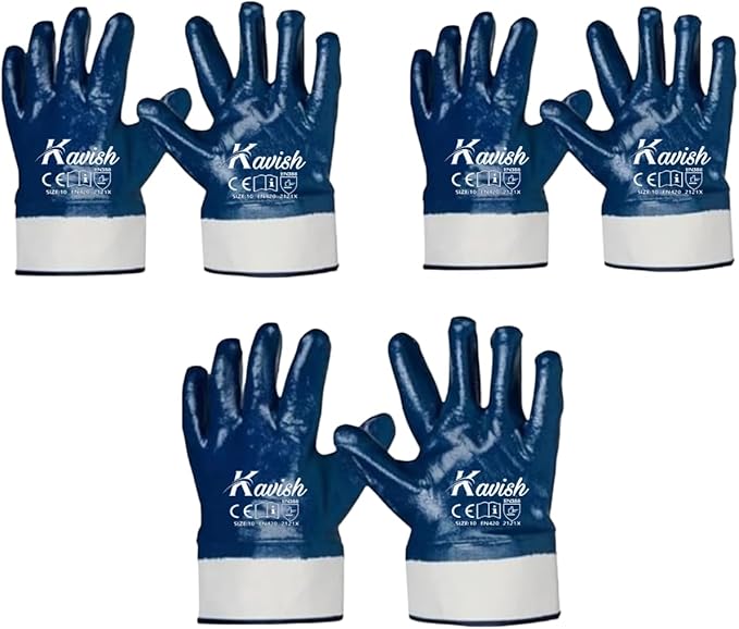 Kavish Blue Safety Work Gloves, - Image 4