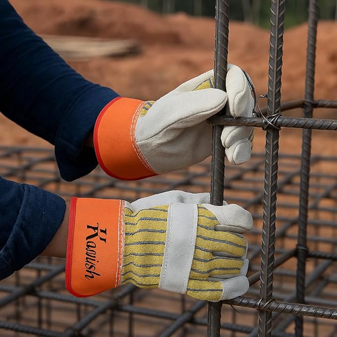 Kavish 1 Pair High Visibility Grain Leather Gloves - Image 3