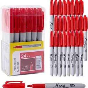 Kavish Permanent Markers, 24 Pack Fine Tip