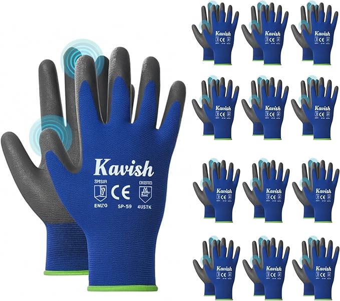 Kavish 12 Pairs Woolen Cotton Work Gloves