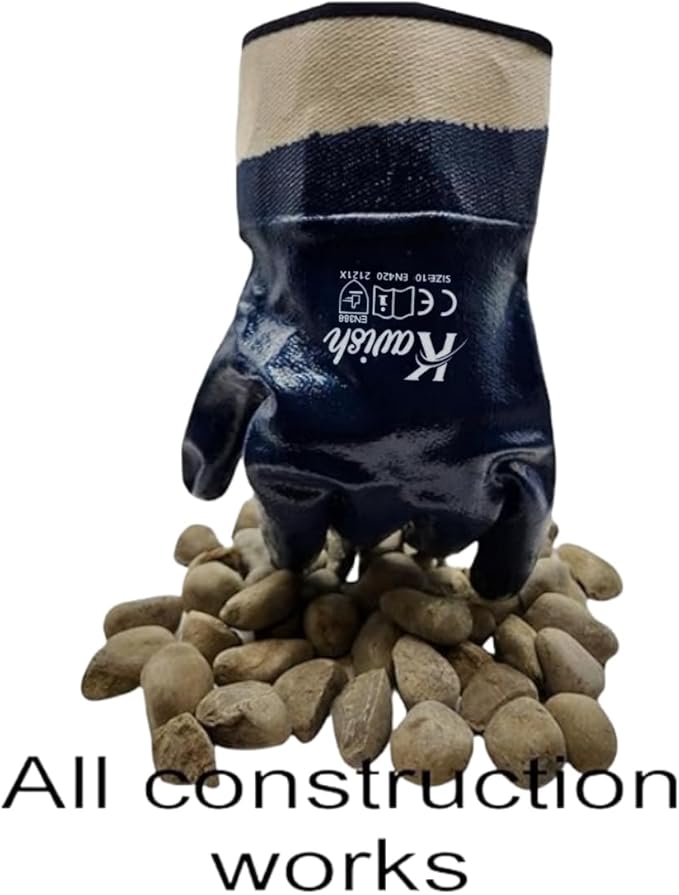 Kavish Blue Safety Work Gloves, Waterproof - Image 2