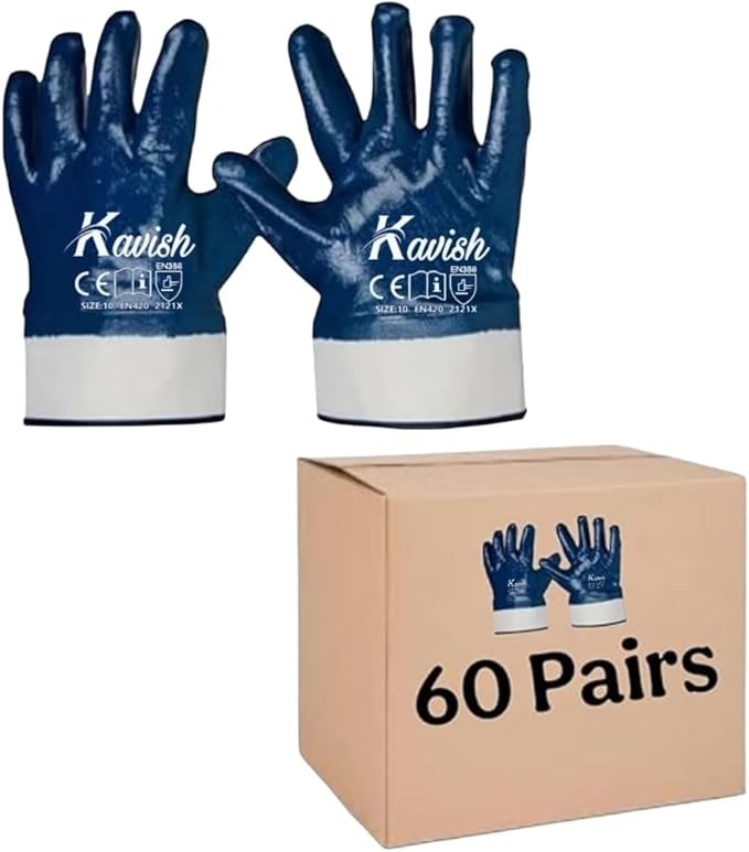 Kavish Blue Safety Work Gloves, Waterproof