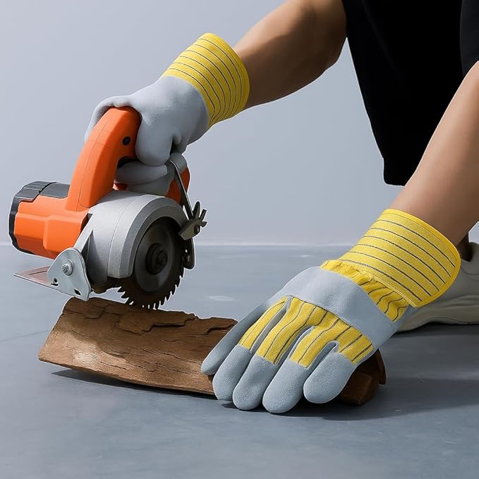 Kavish Safety Work Gloves – Leather, Nitrile Blue - Image 4