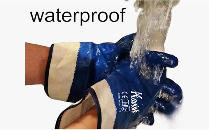 Kavish Blue Safety Work Gloves, Waterproof - Image 4