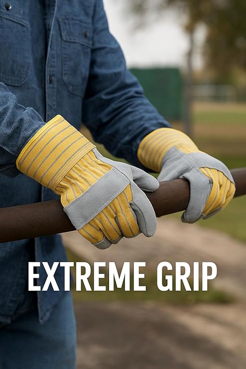 Kavish Safety Work Gloves – Leather, Nitrile Blue - Image 2