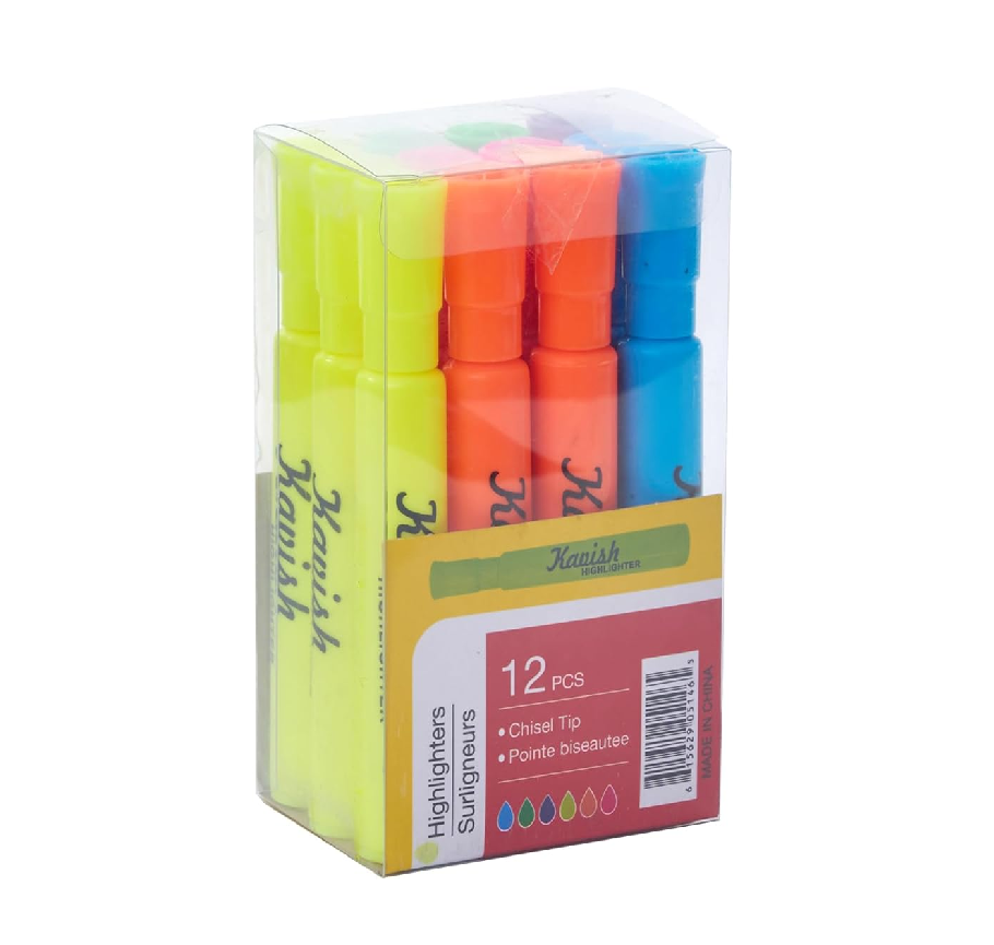 Kavish 12 pcs Highlighters,6 Bright Soft Pastel Colors
