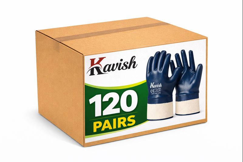 Kavish Blue Nitrile Coated Work Gloves 240 Pairs